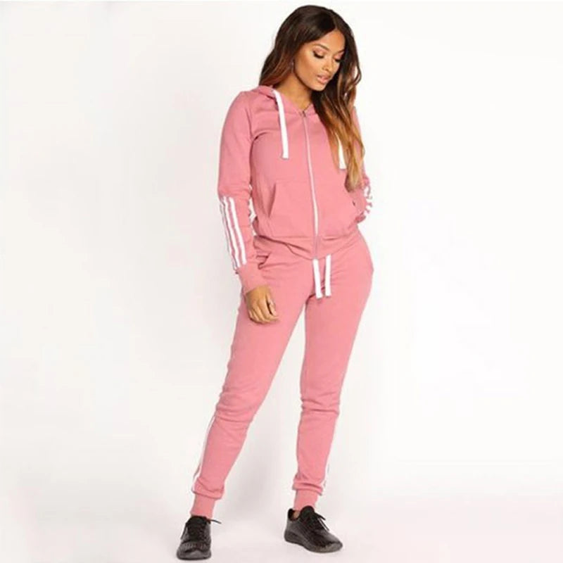 Three Stripe Sweater Hoodie + Sports Jogging Sets