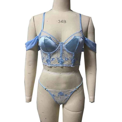Cute Lace Tutu Skirt Bikini Underwear, Stylish Pushed Up Bra Nightwear Set Hot!