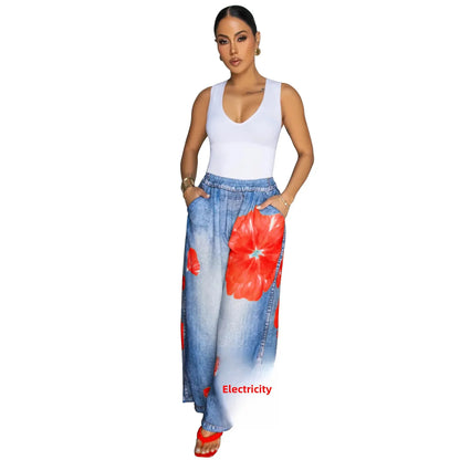 Casual Printed Wide Leg Pants (Comfortable)