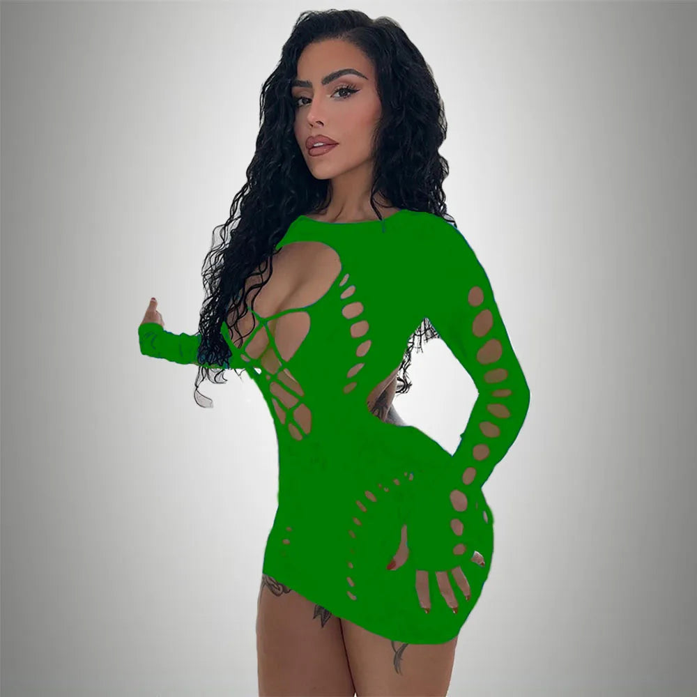 Hot! Catsuit Fishnet Transparent Bodycon Night Dresses