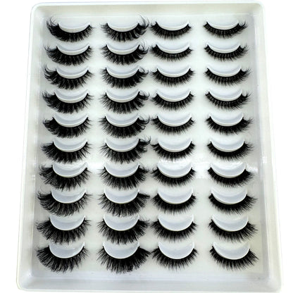 20 Pairs Natural long 3D Mink False Short Eyelashes