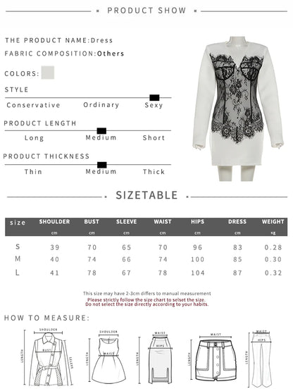 Lace Patchwork V-Neck Dresses