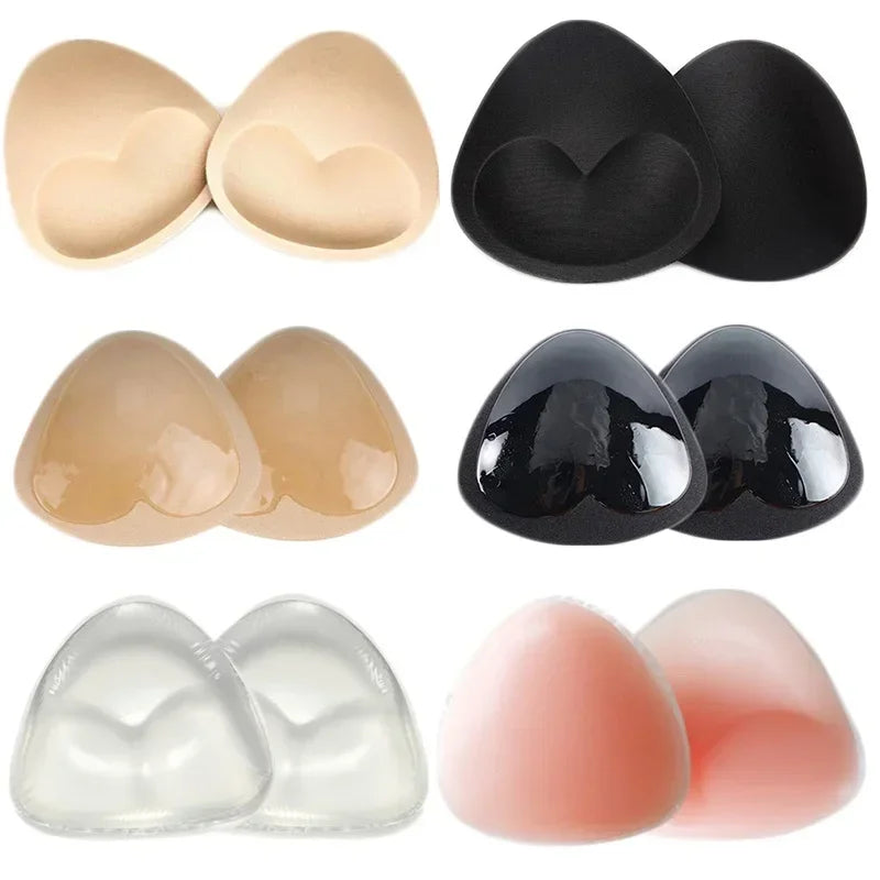 2pcs Silicone Bra Inserts Breast Pads Sticky Push-up Women Bra Cup Thicker Nipple Cover Patch Bikini Inserts
