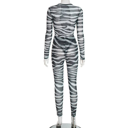 Hollow Out Jumpsuit and Top Zebra Stripes Matching Sets (New Style 🔥)