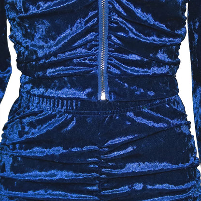New Winter Fashion Zipper Tops + Slim Pencil Pant Sets