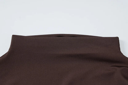 Elegant Turtleneck Sleeveless High Waist Pleated Dresses