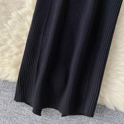 Single Shoulder Ink Knit Dress Backless Tank Striped Slim Bodycon Sundress Women Summer Beachwear Sexy Chic Vestidos