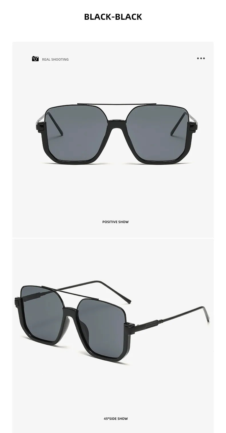 Oversized Square Design Uv400 Sunglasses