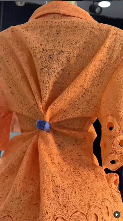 Embroidery Half Sleeve Shirt + Shorts Suit Sets