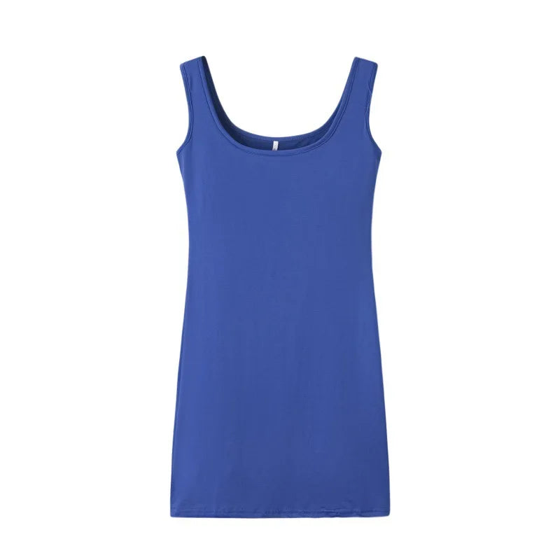Solid Summer Strap Mini Dresses New Fashion Beach Vestidos