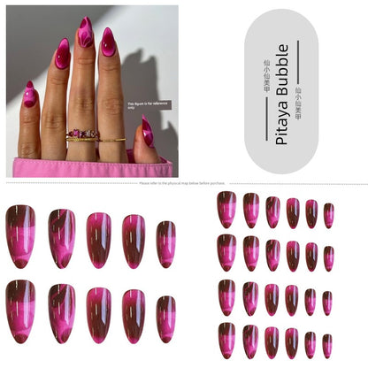 Classical Flower Oil Painting Wearing Armor Gilding Rose Nail Stickers Retro European American Style Artistic Finished Product Fake Nail Tip