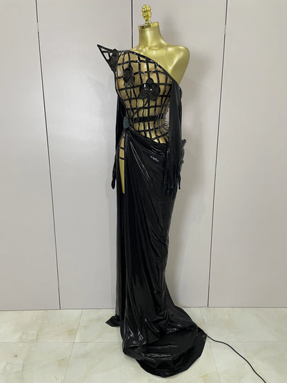New Mesh See Through Top Skirt + Gloves Set(photoshoot)