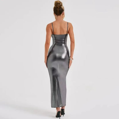 Shining Vintage Slim Kpop Goth Cheap Maxi Dresses