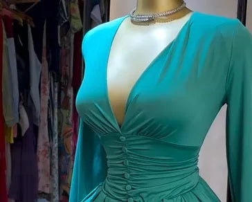 Latest Lantern Sleeve Button Daily A Line Dresses