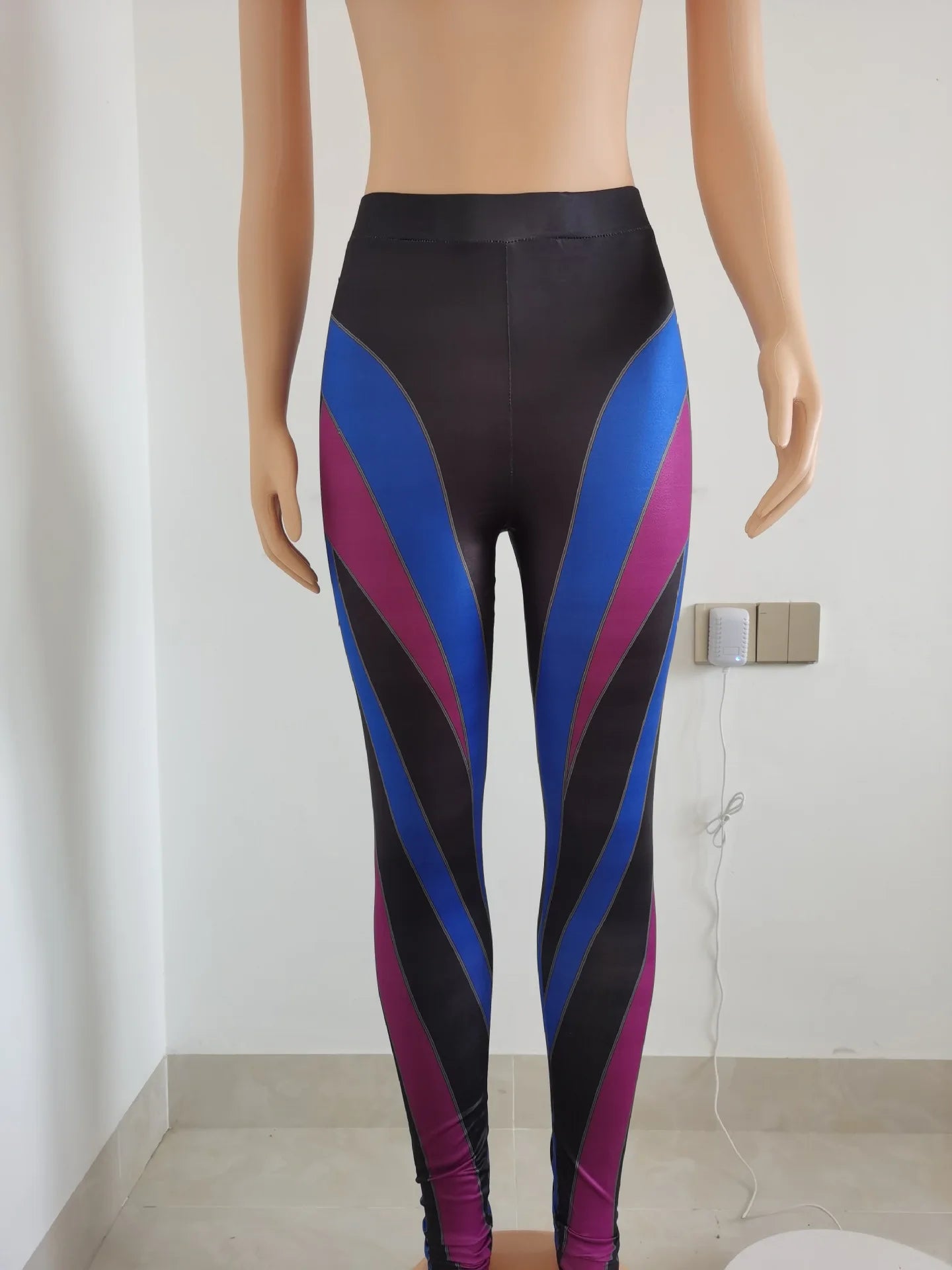 Cordivia Colorful Striped Stretch Leggings (Bodyshaping)