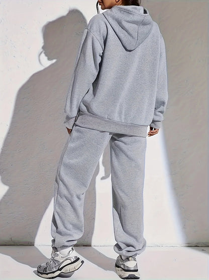 Hoodie + Pant Hip Hop Street Casual Paris Letter Pattern Printed Loose Sets