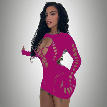 Hot! Catsuit Fishnet Transparent Bodycon Night Dresses