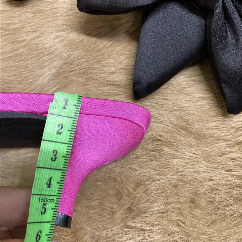 Polka Dots Pointed Toe Bow Heel Shoes