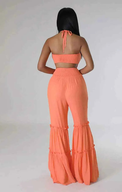 Comfortable Stretchy Mid Waistline Wideleg Jumpsuits