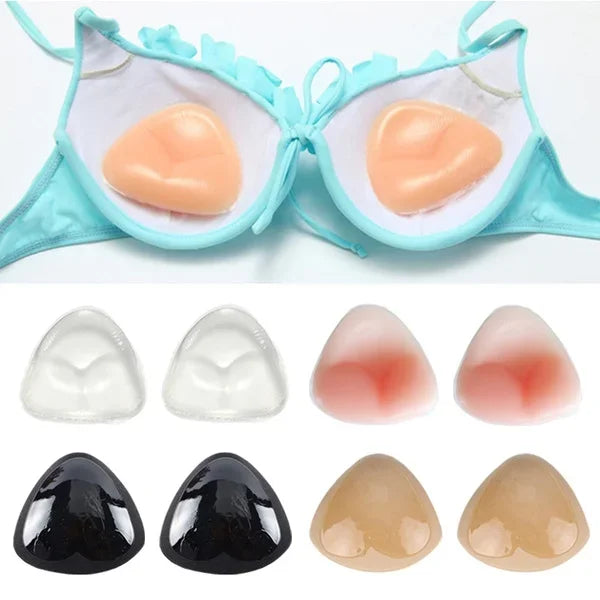 2pcs Silicone Bra Inserts Breast Pads Sticky Push-up Women Bra Cup Thicker Nipple Cover Patch Bikini Inserts