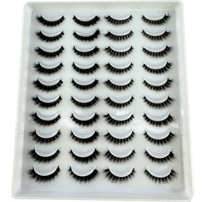 20 Pairs Natural long 3D Mink False Short Eyelashes