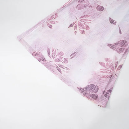 Floral Long Slim Bodycon Backless Maxi Dresses