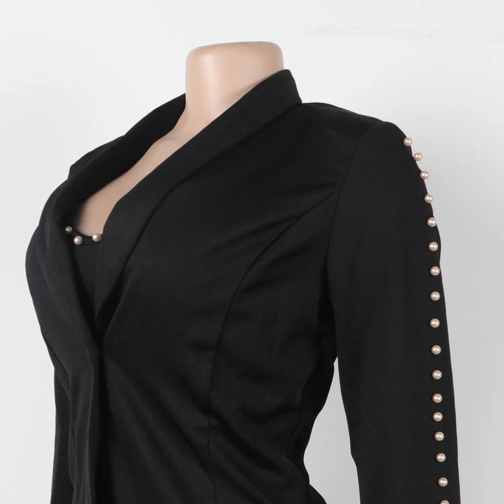 Elegant Long Sleeve Blazer Office Wear Ladies 3 Piece Pant Suit