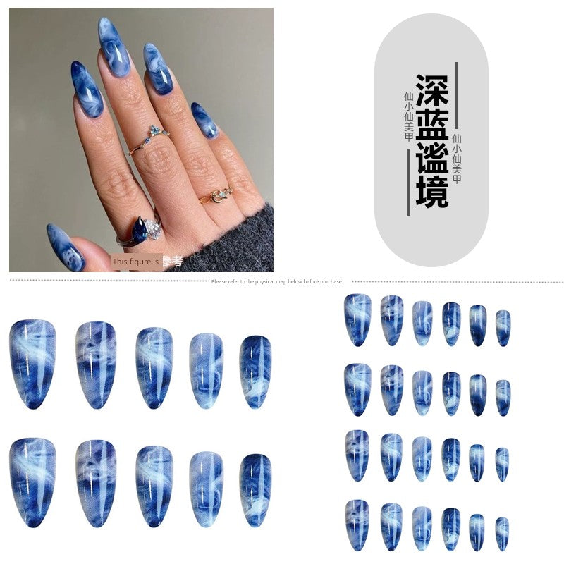 Classical Flower Oil Painting Wearing Armor Gilding Rose Nail Stickers Retro European American Style Artistic Finished Product Fake Nail Tip