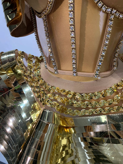 Sequins Rhinestone Backless Shiny Dresses (2pc.)