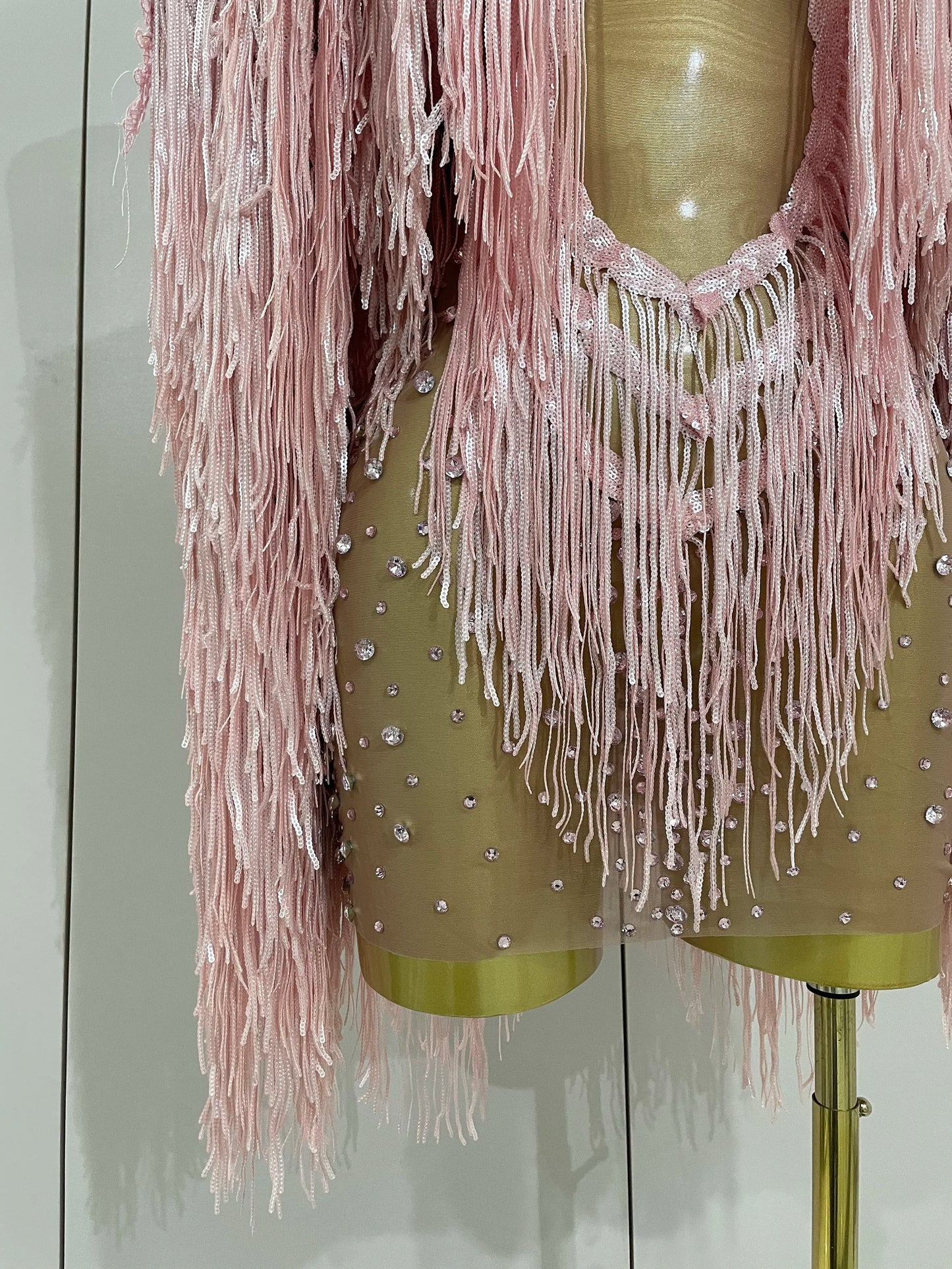 Luxury Sparkly Rhinestone Sequin Tassel Coat + Dress