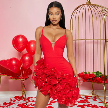Luxury Ruffles Sleeveless Bodycon Pleated Mini Dresses