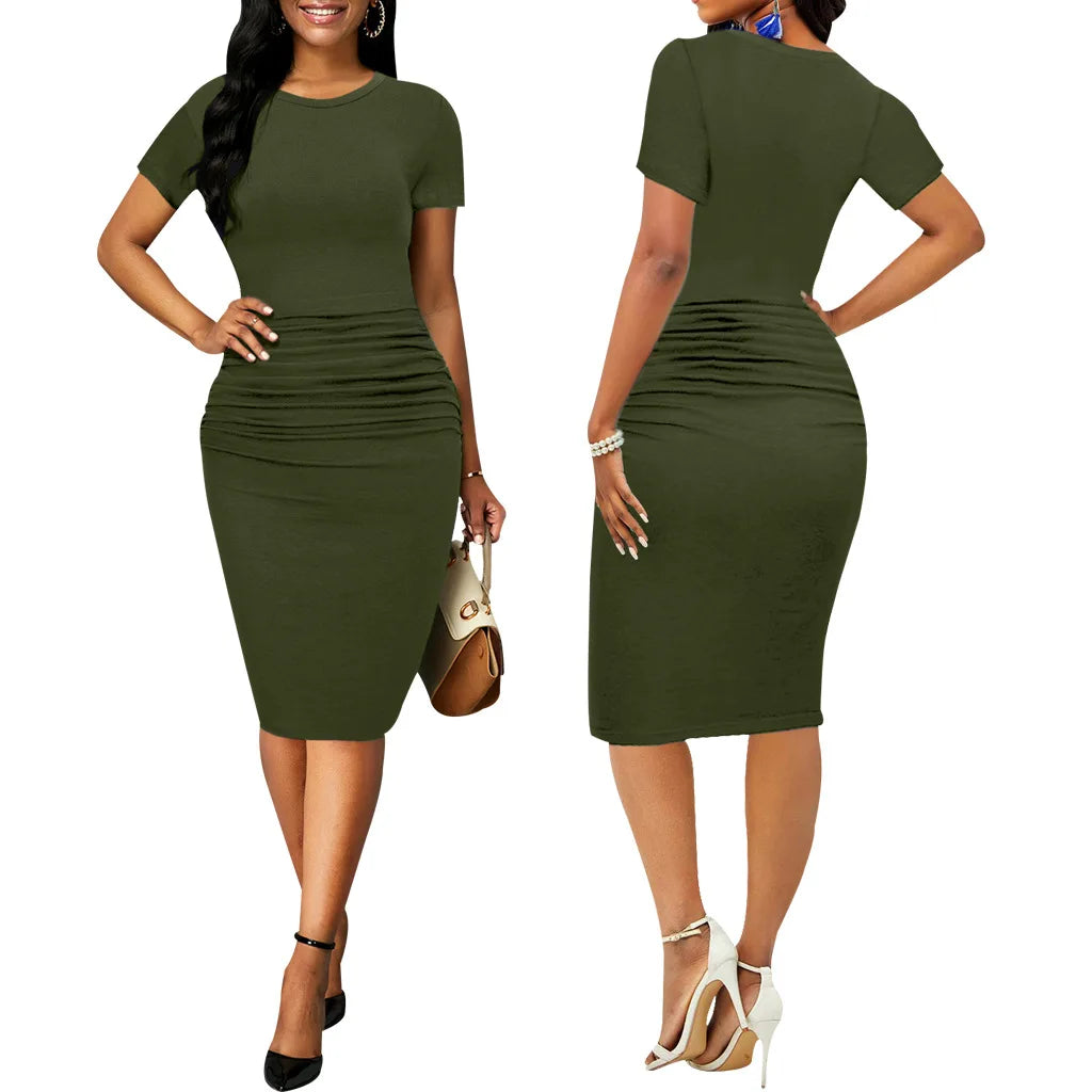 White collar fashion solid color women dresses JX5446