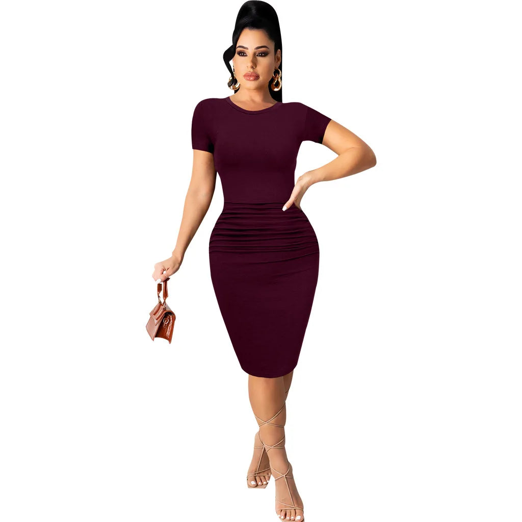 White collar fashion solid color women dresses JX5446