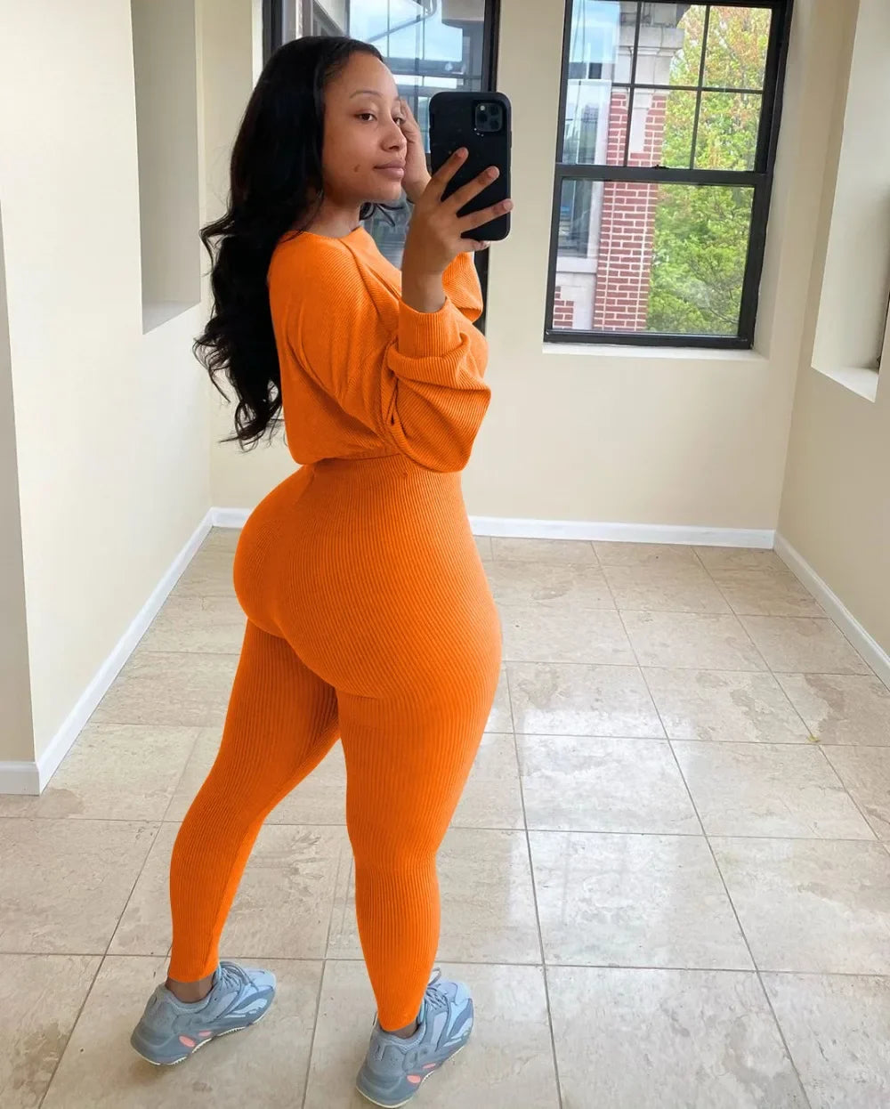 Winter Solid Lucky Label Letter Embroidery Two Piece Sets Women Sweatshirt+Leggings Casual Sporty Tracksuits Female