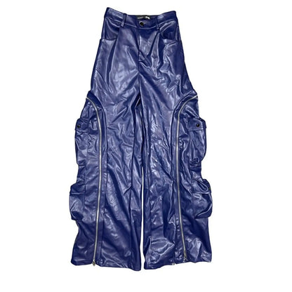 Leather PU Cargo Pants High Waist Y2K Streetwear