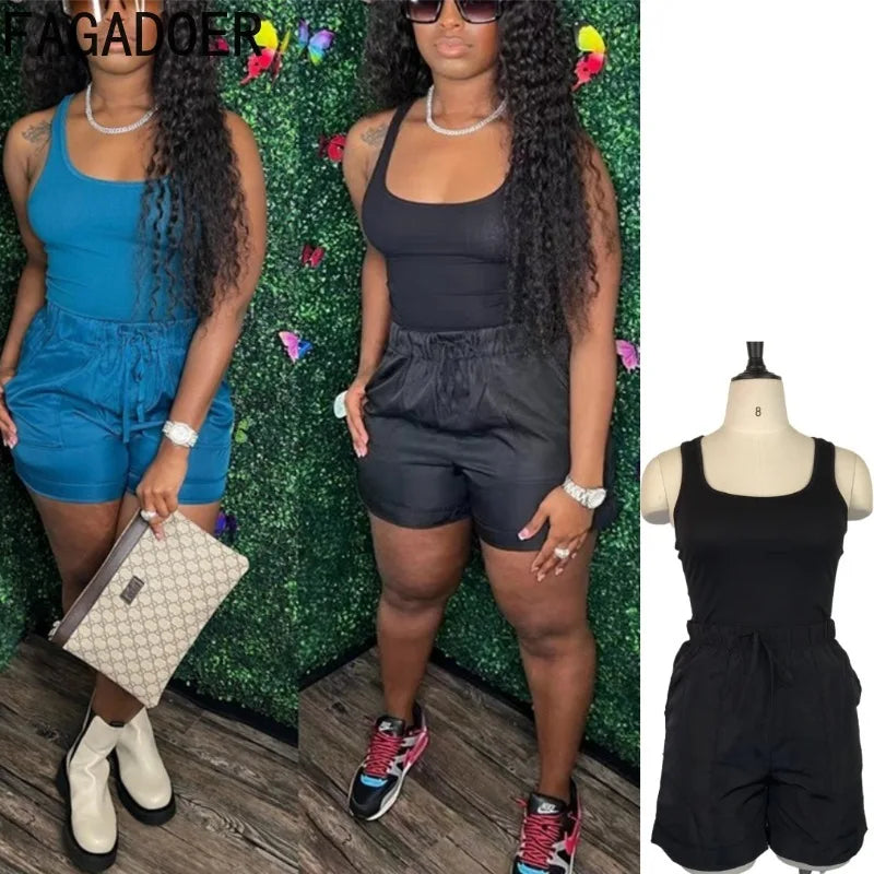 Solid Tank Top + Shorts Midnight Streetwear Clothing