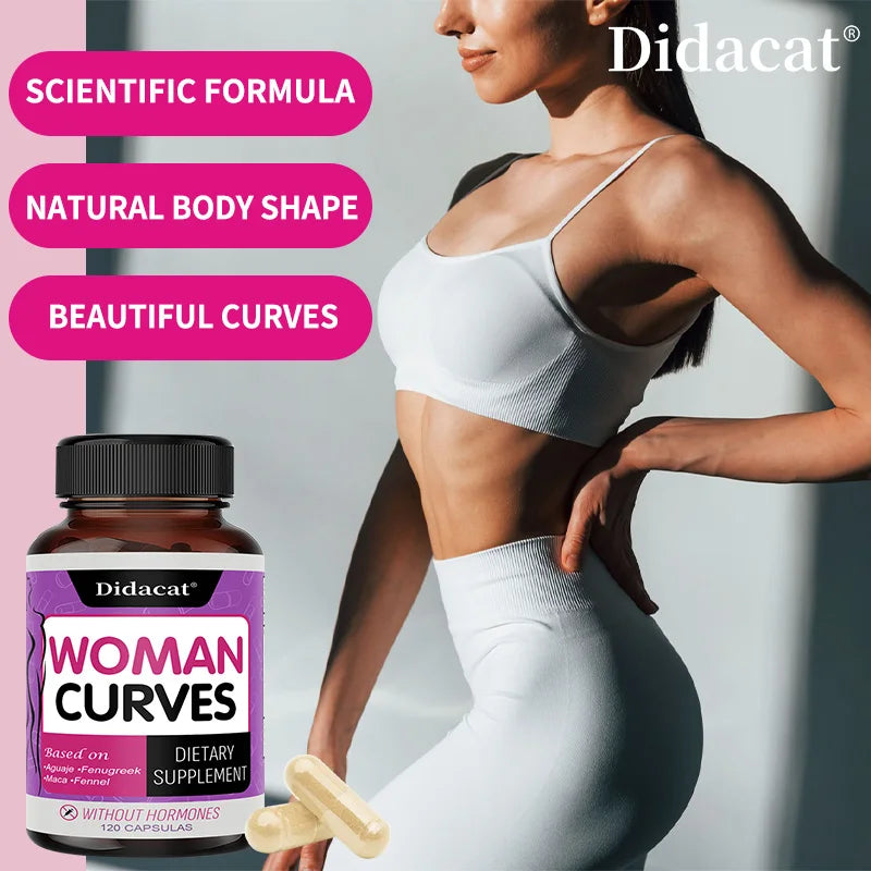 Peruvian Maca, Fennel, Fenugreek Extracts, Supports Improved Breast Shape, Showing Natural Curves, 120 Capsules,