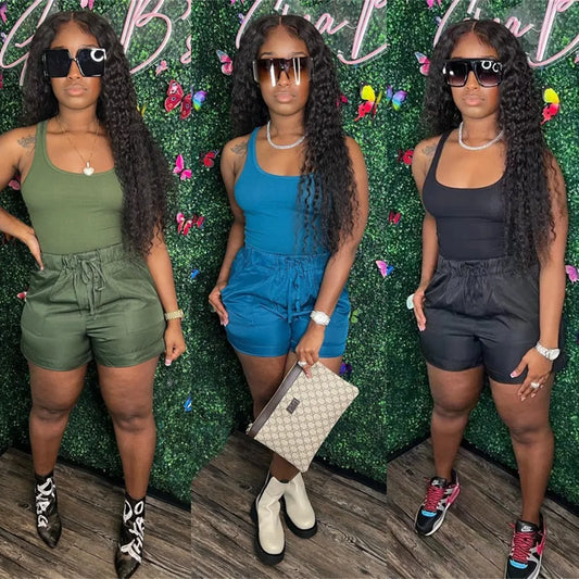 Solid Tank Top + Shorts Midnight Streetwear Clothing