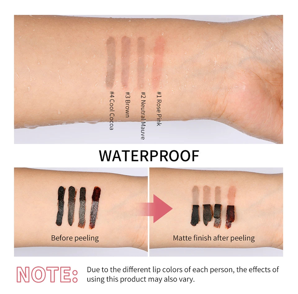 Magic Peel Off Lip Cosmetic Matte Lip Liner Pencil Long Lasting Waterproof Smudge Proof Transfer Proof Peel Off Lip Stain Tattoo