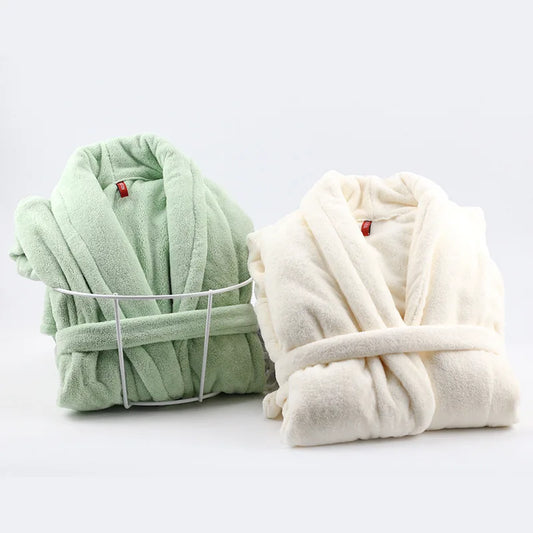 Uniquely Thickened Warm Bathrobe Loose Lounge Wear