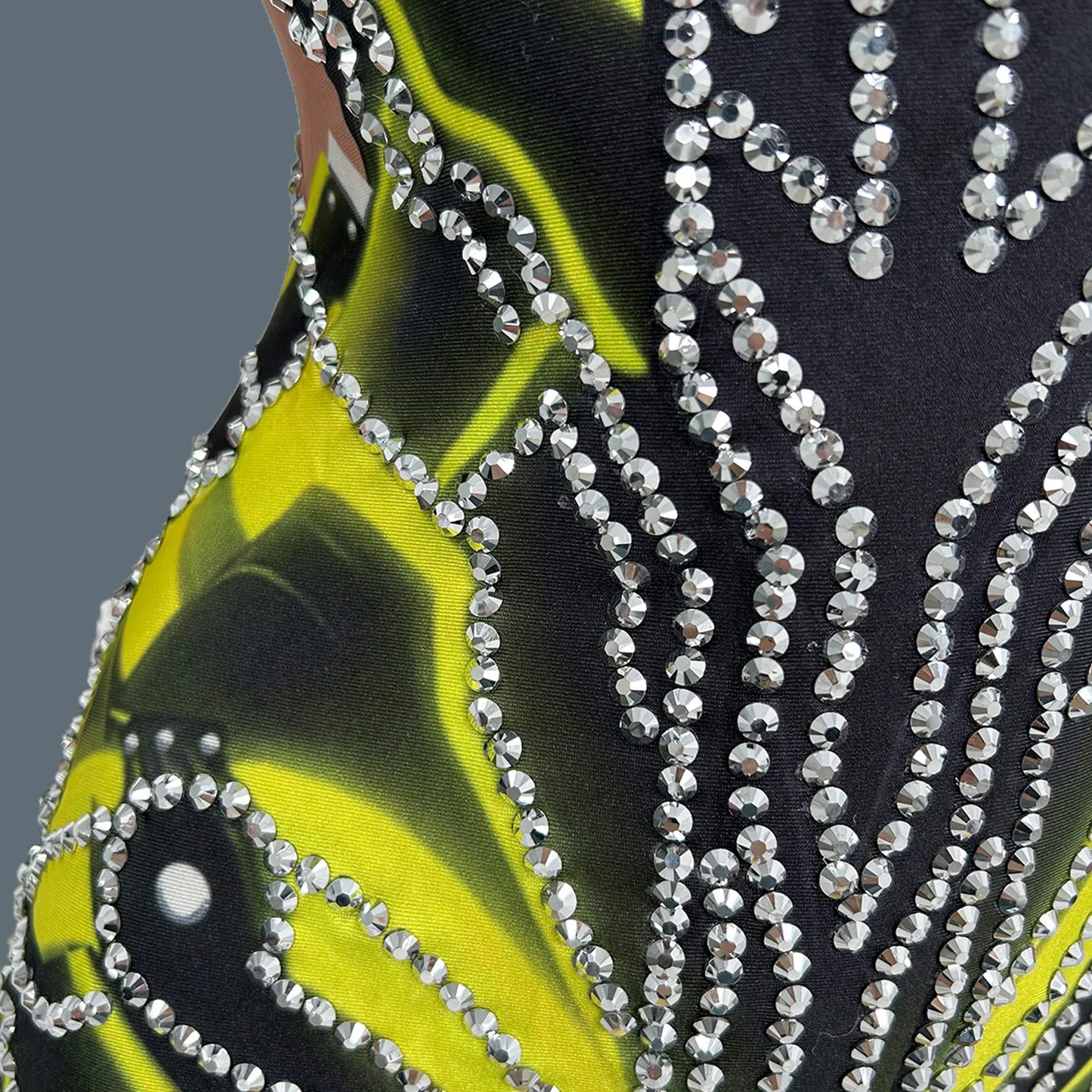 Sparkly Colorful High Street Bodysuit Rhinstones Performance Dance Singer Costume