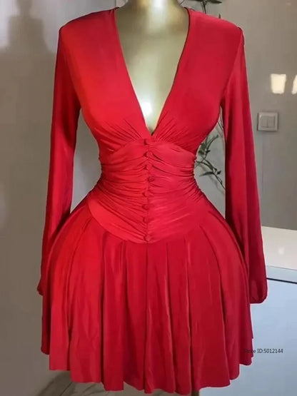 Latest Lantern Sleeve Button Daily A Line Dresses