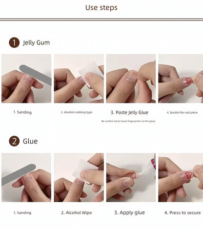 Moonlight Carved Wedding White Fairy Handmade Nails