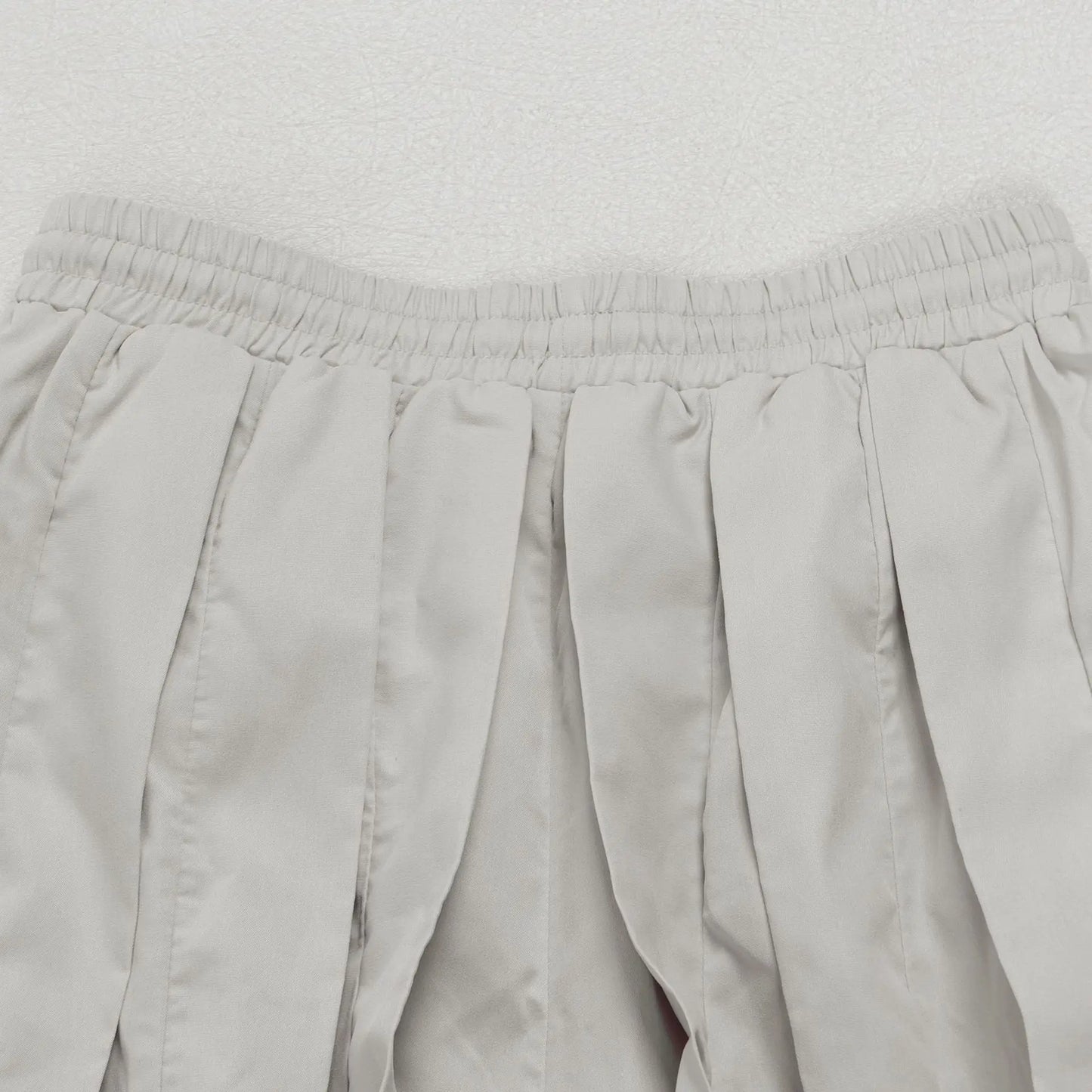 Ruched Lantern Sleeve Drawstring Patchwork Pants