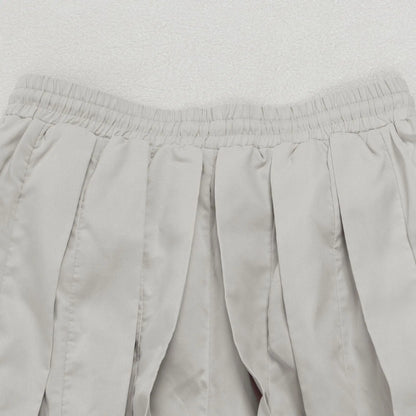 Ruched Lantern Sleeve Drawstring Patchwork Pants