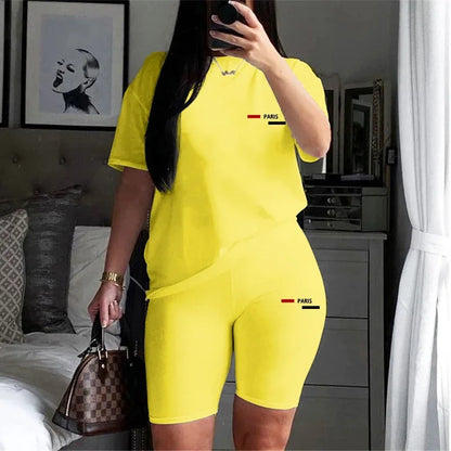 Daily O-Neck Short Sleeve + Shorts Matching Sets