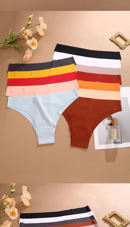 8Pcs/Set Seamless Underwear Low Waisted Brazilian Intimates Panties