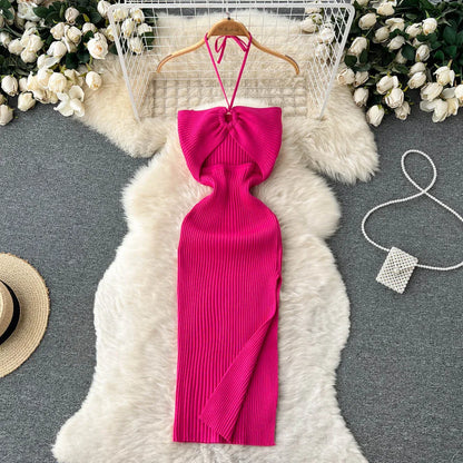 Chic Fashion Sexy Package Hips Split Knitted Dresses