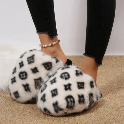 New Fluffy Luxury Designer Home Casual Fuzzy Shoes for Women