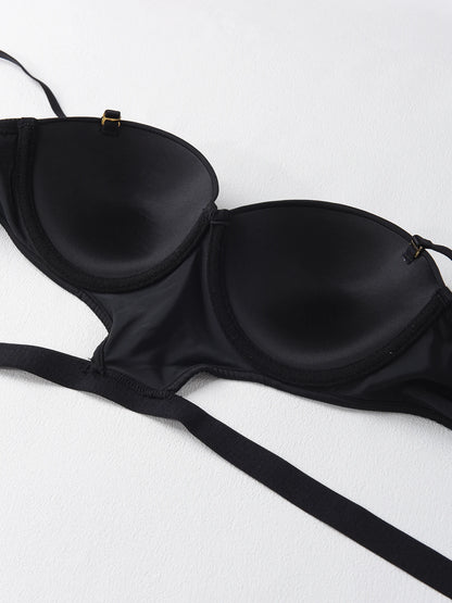 Stylish undertone beautiful back half cup smooth and exposed waist slim waist big exposed back push up bra